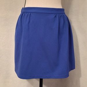 J. Crew blue ponte knit a-line mini skirt